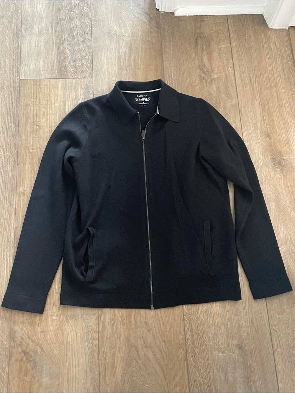 Kenneth Cole Black Full-Zip Men’s Knit Jacket